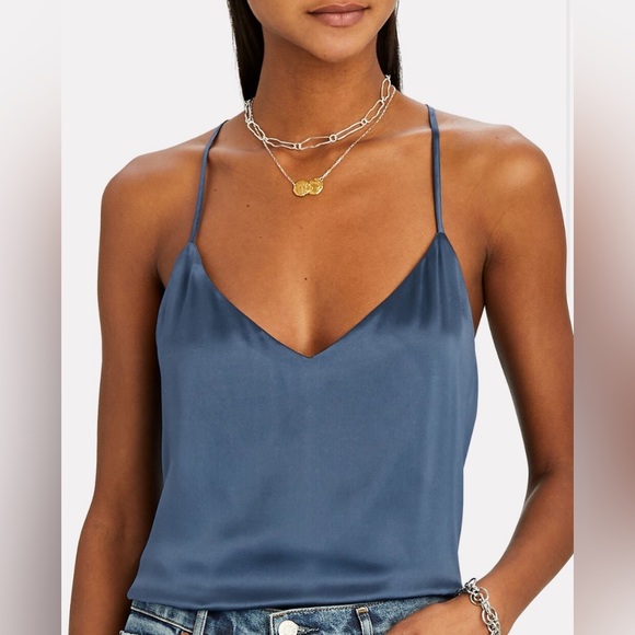 NWT L'AGENCE Kylee Silk Cami Tank Top Blue Mist XS - Picture 6 of 12